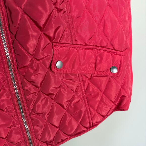 Dressbarn Red Zip Front Preppy Quilted Puffer Vest - Size 2X - Women's Plus Size - Picture 3 of 7